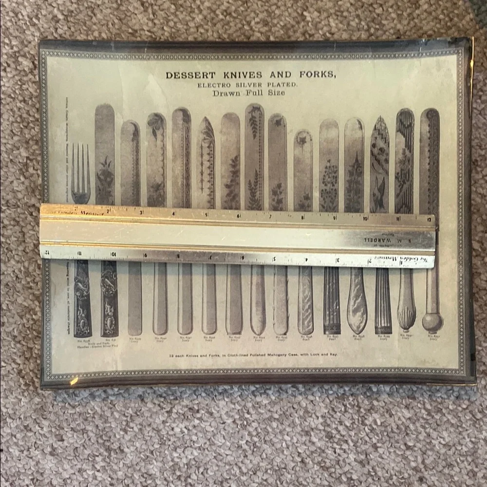 Vintage tray depicting dessert, knives, and forks of the early 1900s - Picture 9 of 9